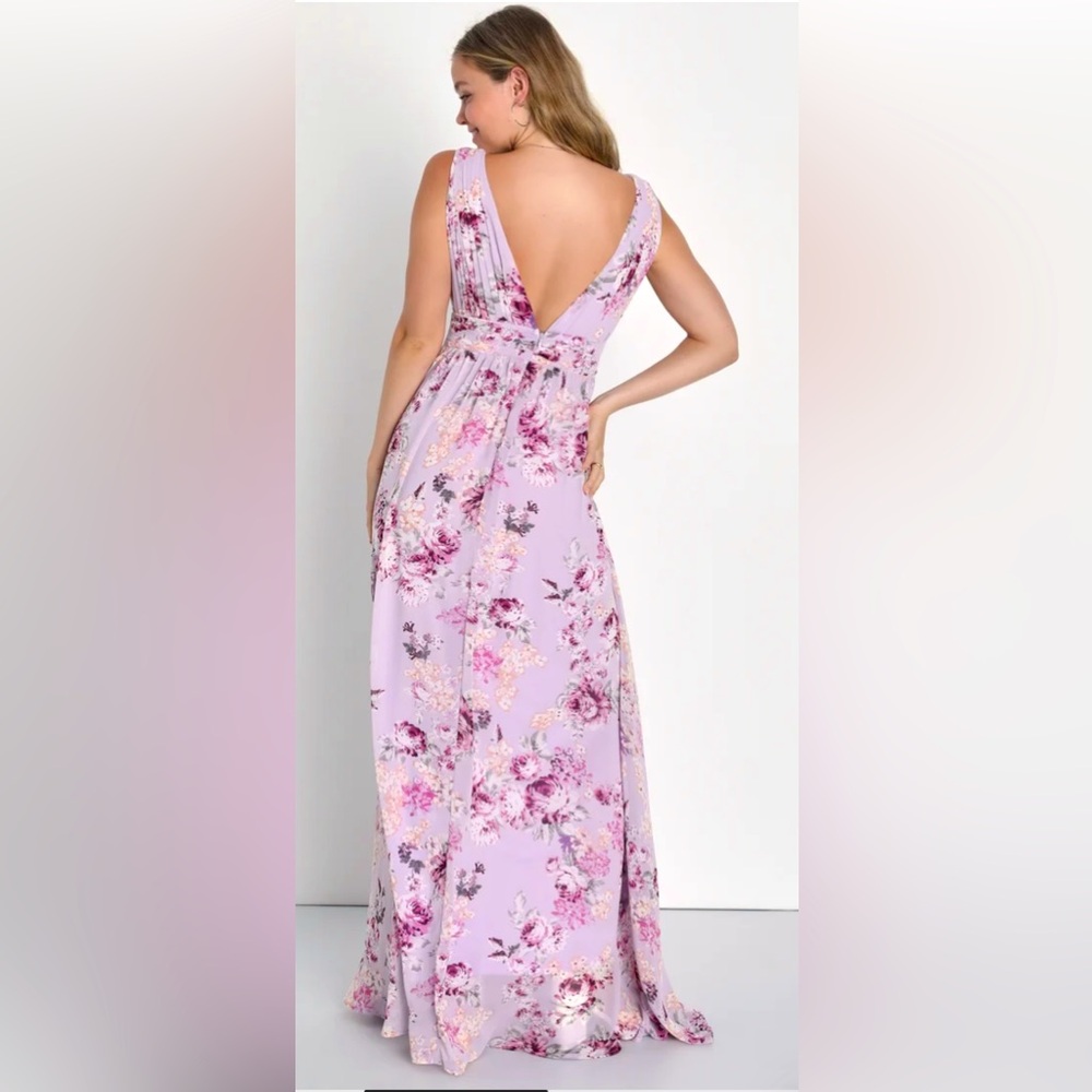 Lulus lavender floral print maxi dress - Picture 3 of 3